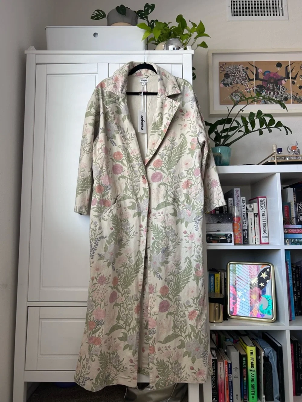 Wrangler X Free People Cream Floral Button-Up Jacket with Pink and Green Print - Picture 6 of 14